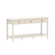 Large 3 Drawer Console Table with Shelf - Padstowe Ivory Range