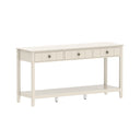 Large 3 Drawer Console Table with Shelf - Padstowe Ivory Range