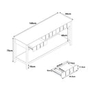 Large 3 Drawer Console Table with Shelf - Padstowe Ivory Range