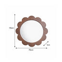 Dark Wood Scalloped Edge Bevelled Wall Mirror - 70cm