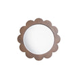Dark Wood Scalloped Edge Bevelled Wall Mirror - 70cm
