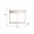 White Scalloped Half Moon Console Table with Shelf - 78cm x 80cm