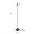Tall Bronze Metal Coat Rack with 8 Storage Hooks