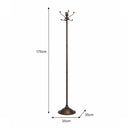 Tall Bronze Metal Coat Rack with 8 Storage Hooks