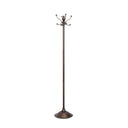 Tall Bronze Metal Coat Rack with 8 Storage Hooks