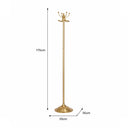 Tall Shiny Antique Gold Metal Coat Rack with 8 Storage Hooks