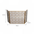 Antique Gold Geometric Detailed Metal Fire Screen - 106cm x 62.5cm