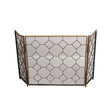 Antique Gold Geometric Detailed Metal Fire Screen - 106cm x 62.5cm