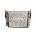 Antique Gold Geometric Detailed Metal Fire Screen - 106cm x 62.5cm