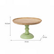 Round Sage Green & Mango Wood Bobble Detail Cake Display Stand