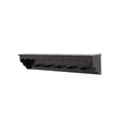 Black Painted Scalloped Edge Coat Peg Rail Hooks with Shelf - 80cm