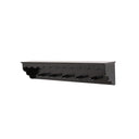 Black Painted Scalloped Edge Coat Peg Rail Hooks with Shelf - 80cm