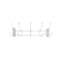 Antique Ivory Curved Coat Hanger Rail with 5 Storage Hooks - 60cm