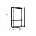 Black Wooden Bobble Framed 3 Tier Shelf