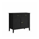 Black Two Door Two Drawer Sideboard - Hales Black Range