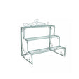 Sage Green Metal Three Tier Plant Theatre Stand
