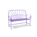 Antique Purple Metal Garden Bench