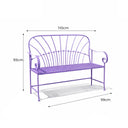 Antique Purple Metal Garden Bench