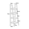 Mid-Century Style 4 Tier Taupe Painted Wooden Ladder Shelf - 178cm