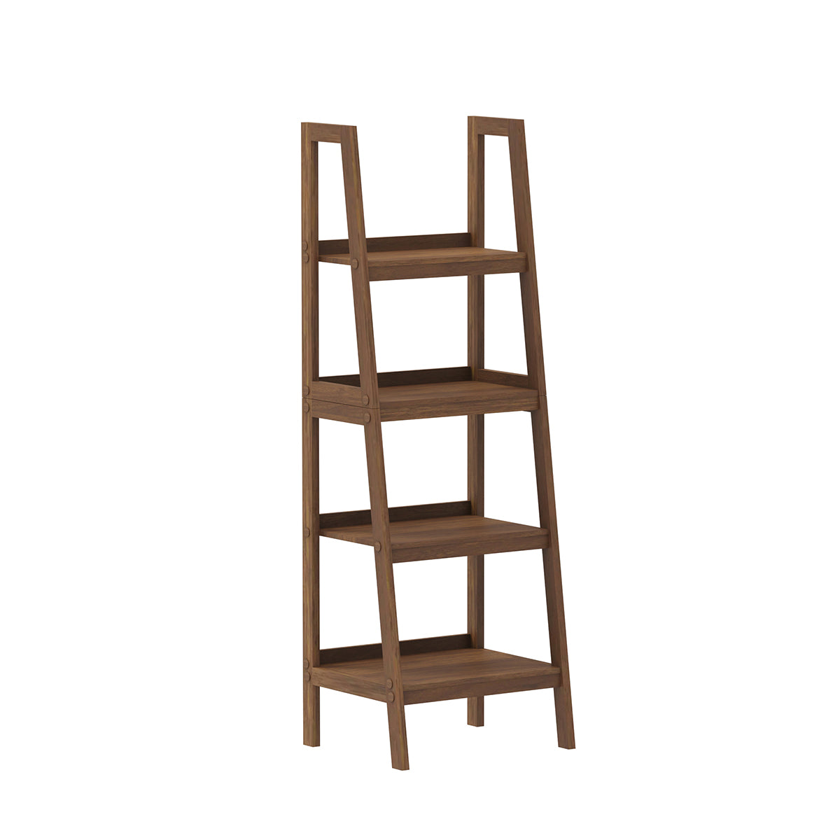 Mid-Century Style 4 Tier Dark Wood Ladder Shelf - 178cm – Melody