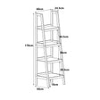 Mid-Century Style 4 Tier Dark Wood Ladder Shelf - 178cm