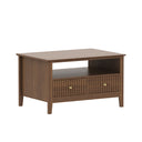 Two Drawer Coffee Table - Hales Dark Wood Range
