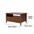 Two Drawer Coffee Table - Hales Dark Wood Range