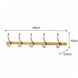 Antique Gold Metal Wall Hook Rail - 49cm