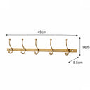 Antique Gold Metal Wall Hook Rail - 49cm