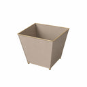 Sandy Beige Metal Planter Pot with Gold Feet - 17cm x 16.5cm
