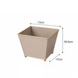 Sandy Beige Metal Planter Pot with Gold Feet - 17cm x 16.5cm