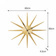 Gold Metal Starburst Detail Wall Clock - 60cm x 60cm