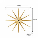 Gold Metal Starburst Detail Wall Clock - 60cm x 60cm