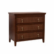 3 Drawer Dark Wood Reeded Chest of Drawers - Georgian Range