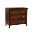 3 Drawer Dark Wood Reeded Chest of Drawers - Georgian Range
