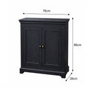 Slimline Two Door Shoe Cabinet With 3 Shelves - Daventry Navy Black Range