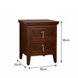 Dark Wood Reeded 2 Drawer Bedside Table - Georgian Range