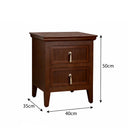 Dark Wood Reeded 2 Drawer Bedside Table - Georgian Range