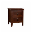 Dark Wood Reeded 2 Drawer Bedside Table - Georgian Range