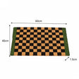 Rectangular Checkered Coir Door Mat with Solid Green Border