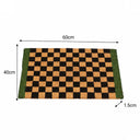 Rectangular Checkered Coir Door Mat with Solid Green Border
