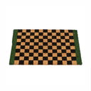 Rectangular Checkered Coir Door Mat with Solid Green Border