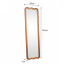 Natural Wood Wavy Edge Full Length Wall & Leaner Mirror - 47cm x 142cm