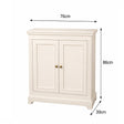 Slimline Two Door Shoe Cabinet With 3 Shelves - Daventry Ivory Range