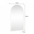 Extra Large White Arched Frame Leaner/Wall Mirror - 190cm x 110cm