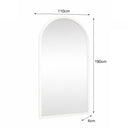 Extra Large White Arched Frame Leaner/Wall Mirror - 190cm x 110cm
