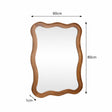 Large Natural Wood Wavy Edge Wall Mounted Mirror - 60cm x 80cm