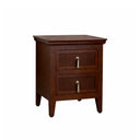 Pair of Dark Wood Reeded 2 Drawer Bedside Tables - Georgian Range