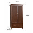 Dark Wood Reeded Wardrobe - Georgian Range