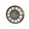 Round Gold Metal Cog Clock - 54cm x 54cm